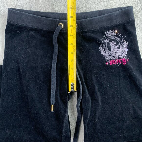 Vintage Juicy Couture Sweatpants Women Medium Velour Low Rise Flare Y2K USA - Picture 8 of 11